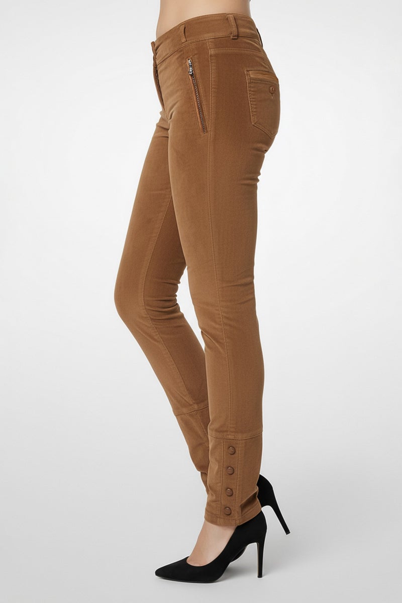 Harmont & Blaine Women Skinny Fit Brand Logo Non-Stretchable Chino  Pants, Brown - Image 2